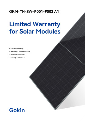Gokin Solar Photovoltaic Module Limited Warranty Certificate