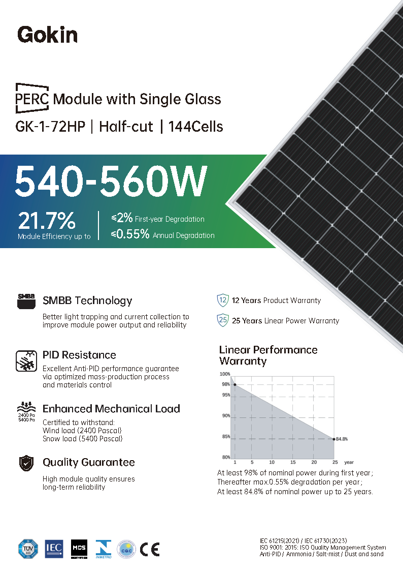 GK-1-72HP<br>540-560W