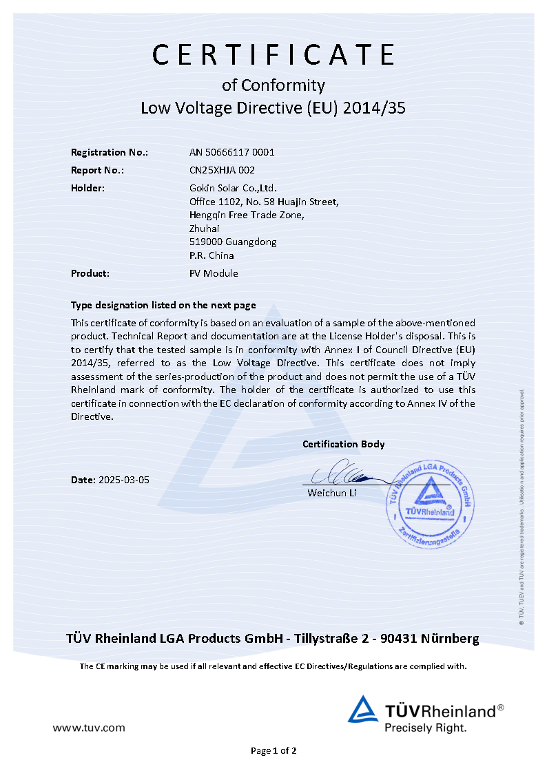 IEC61215&IEC61730 CE BC Single Glass