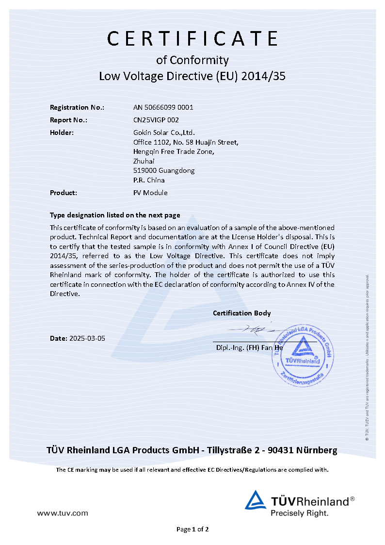 IEC61215&IEC61730 CE BC modułu dwuszybowego