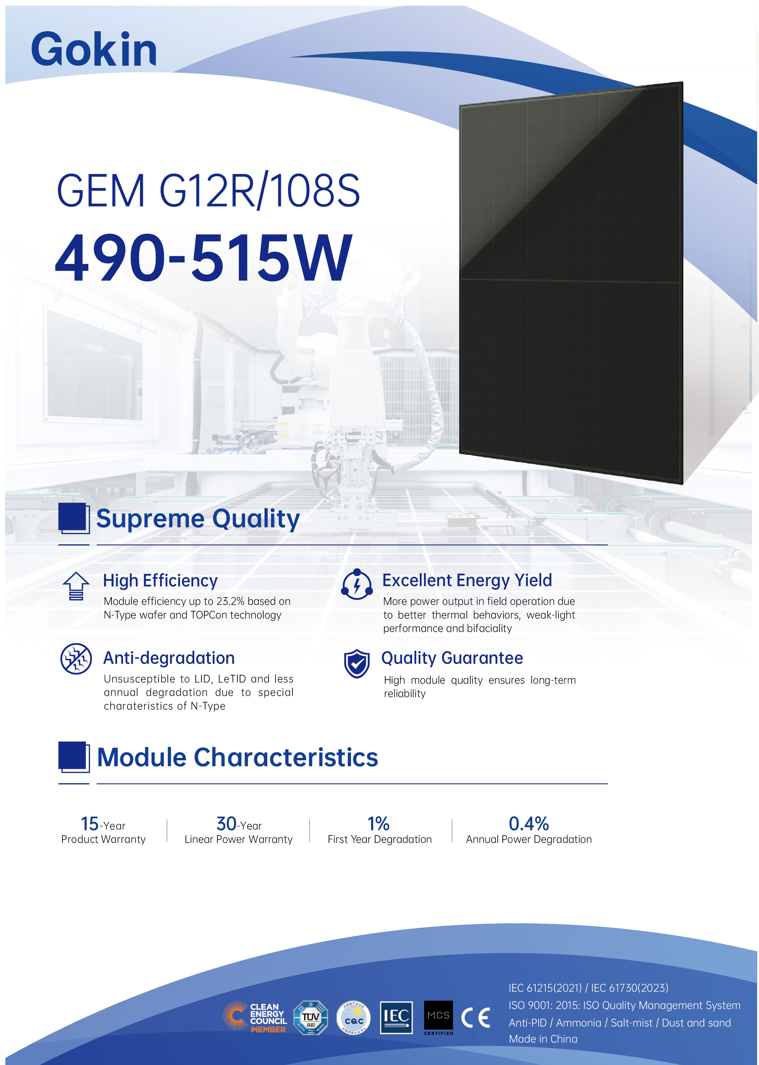 GEM  G12R-108S<br>490-515W